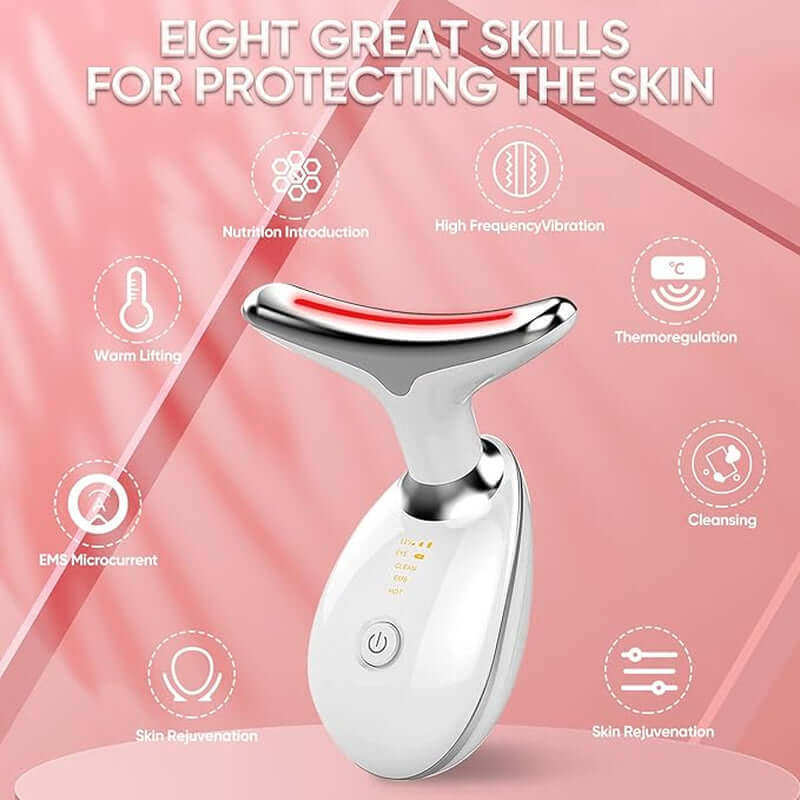 Advanced Facial Massager for Skin Care | Double Chin Reduction | 7 Color Therapy Modes | Face Sculpting Device with Thermal, Vibration, and Microcurrent Technology | Includes USPS/UPS Tracking (US Shipping Only)