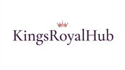 KingsRoyalHub logo — luxury beauty tech wordmark with rose gold crown